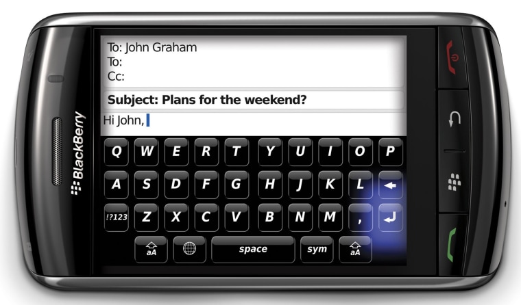 Image: BlackBerry Storm virtual keyboard