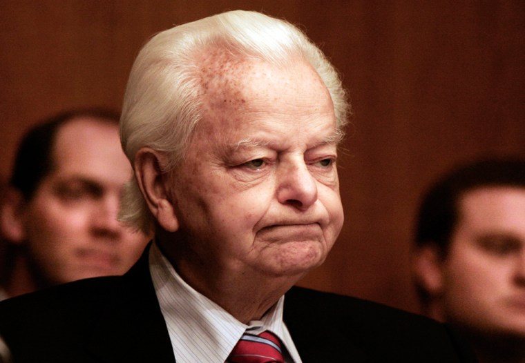 Sen. Robert C. Byrd, chairman of the Senate Appropriations Committee, during a committee hearing in Washington, in this April 16, 2008 file photo.