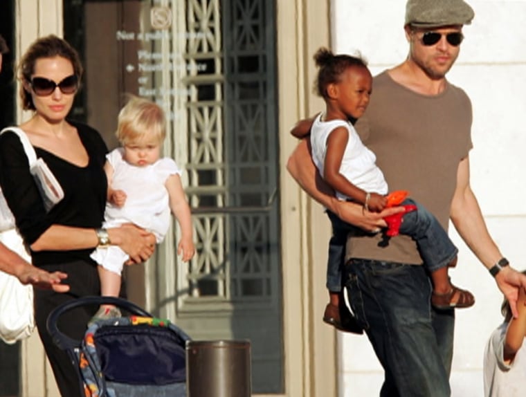 Brad Pitt and Angelina Jolie with kids