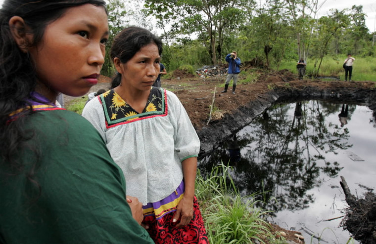 This pool of oil in Ecuador's Amazon is part of the legacy of drillling there.