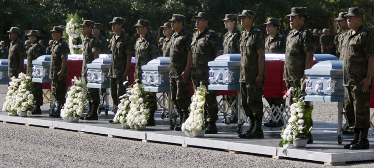 Image: Funeral for soldiers murdered in Mexico
