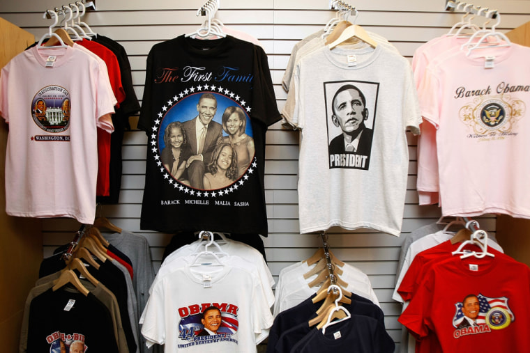 Image: T-shirts with the image of President-elect Barack Obama