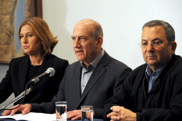 Image: Tzipi Livni, Ehud Olmert, Ehud Barak