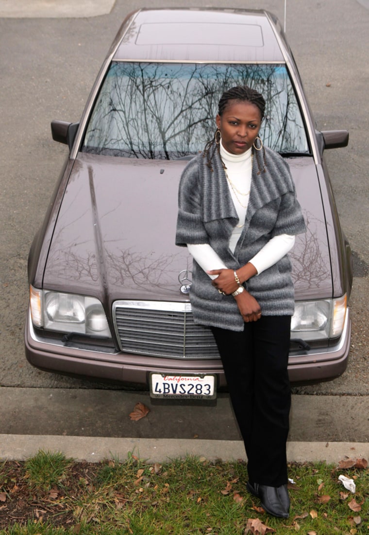 Image: Inga Randle , one of thousands of consumers who have faced problems with dealerships who have failed to pay off used car loans,  is seen in Sacramento, Calif.
