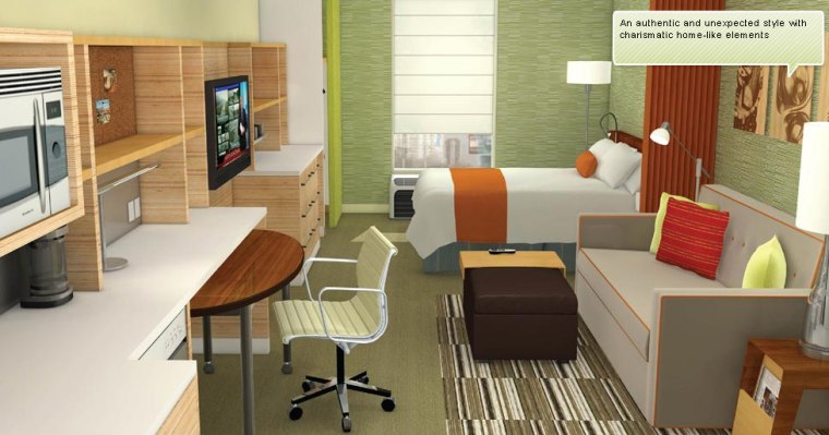 Image: extended stay hotel room