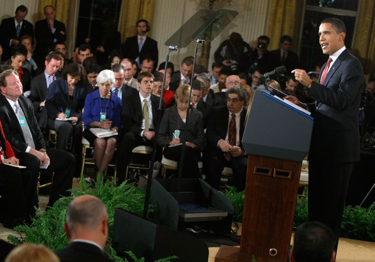 Image: Obama Holds First White House Press Conference