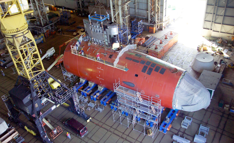 Image: Electric Boat of one of the submarines under construction in Groton, Conn.