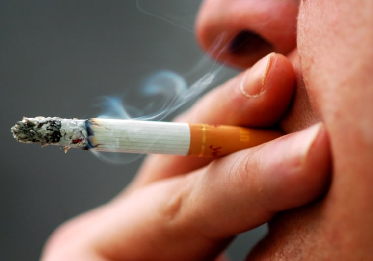 Image:  Smoking a cigarette