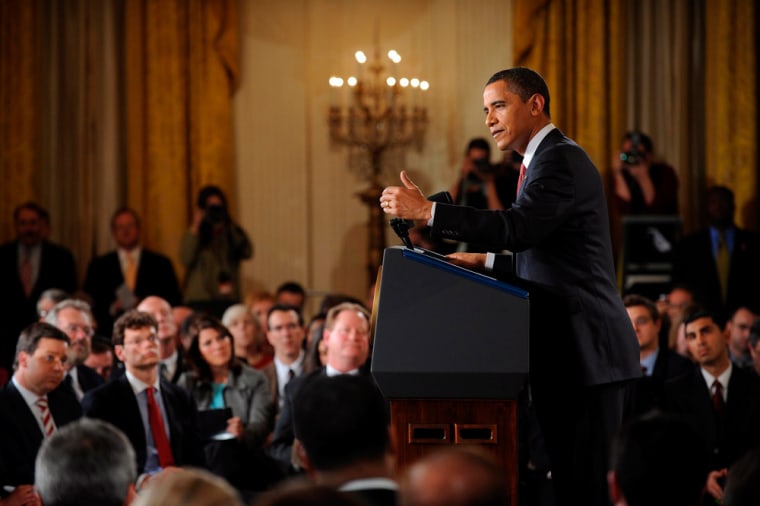 U.S. President Barack Obama holds press conference at White House
