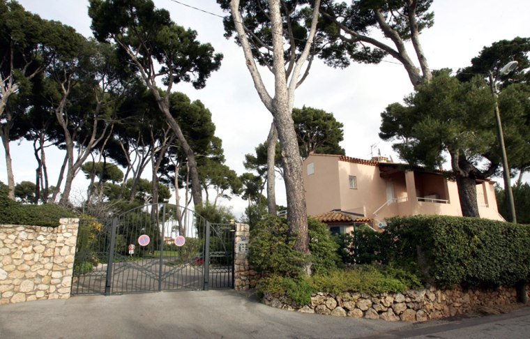 The entrance to a group of villas, which includes a summer residence owned by financier Madoff in Cap d'Antibes