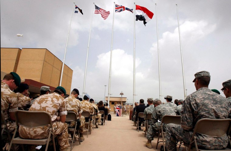 Image: Handover ceremony of a British military base at Basra