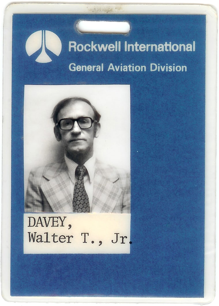 ID badge worn in 1978 when employed at the Rockwell General
  Aviation Division in Bethany, OK as a test pilot/flight test engineer
  during certification test flights of a light twin aircraft for flight into
  known icing.