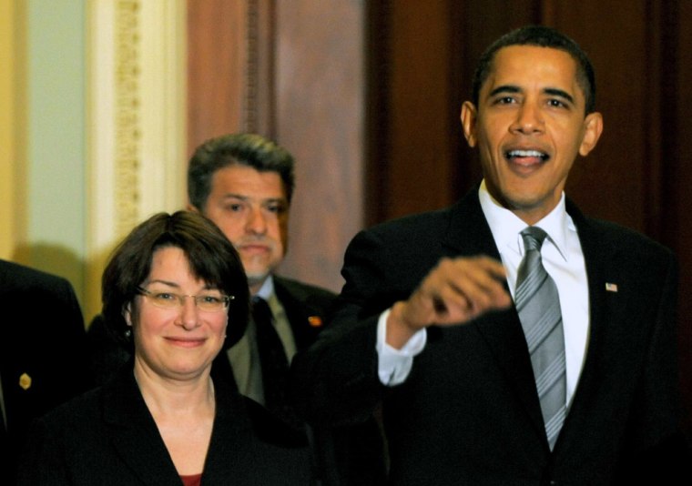 Image: Sen. Amy Klobuchar, President Barack Obama