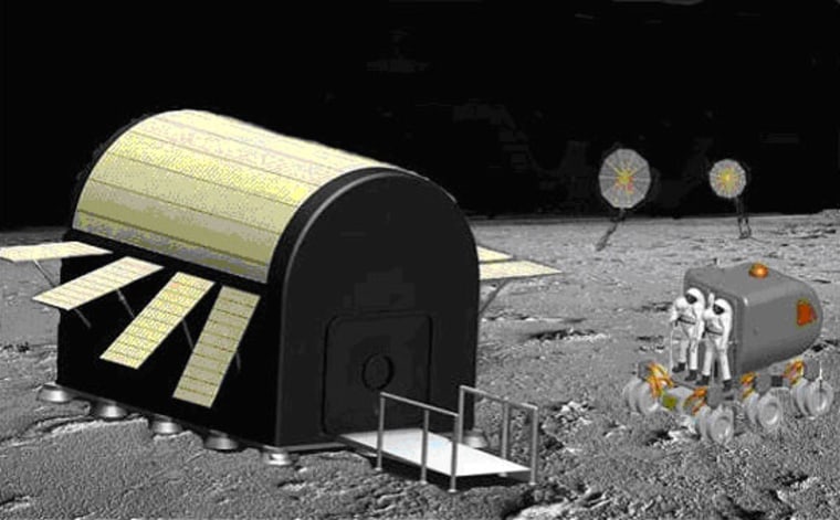 A team of college students has proposed a giant blanket, shown in this image, to act as a shield against the moon's environment.