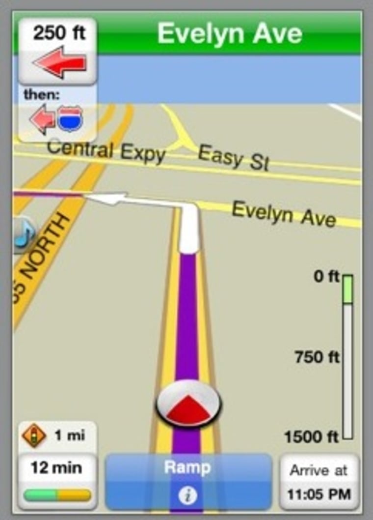 Image: Gokivo navigation program for iPhone