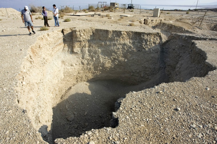 Image: A sinkhole by the shores of the Dead Sea