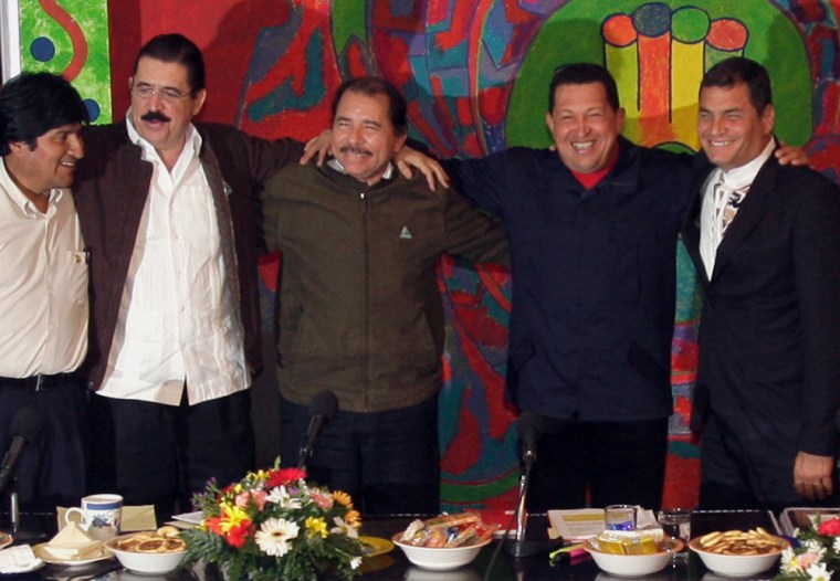 Image: Evo Morales, Manuel Zelaya, Daniel Ortega, Hugo Chavez, Rafael Correa