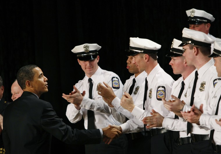 Image: Barack Obama and police