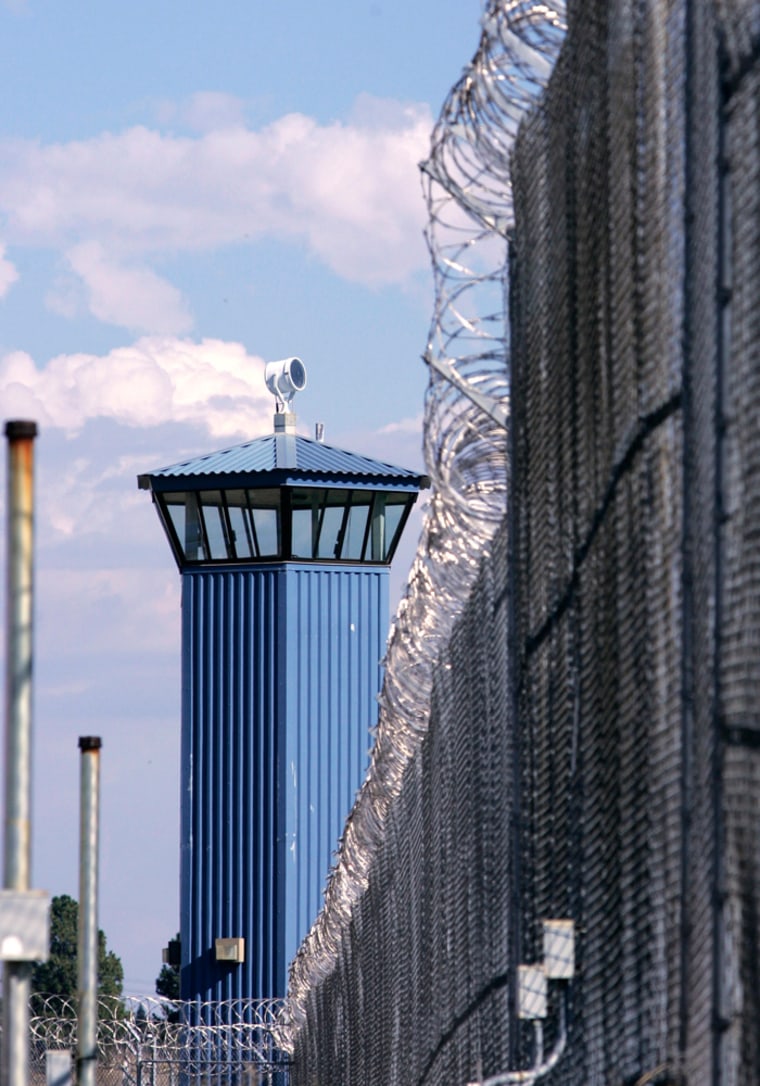 A guard tower is seen at the state prison in Folsom, Calif., in 2007.