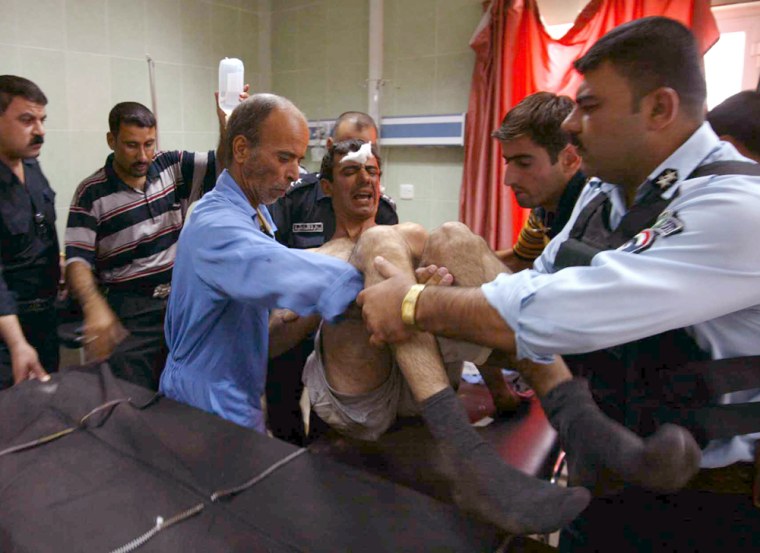 Image: Injured soldier at a hospital in Kirkuk, Iraq