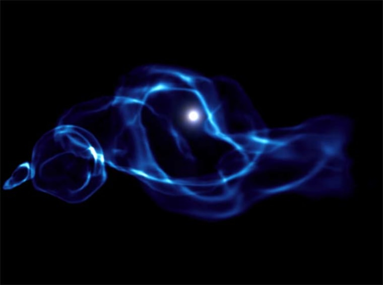 Image: Computer-simulated image of one of the first black holes