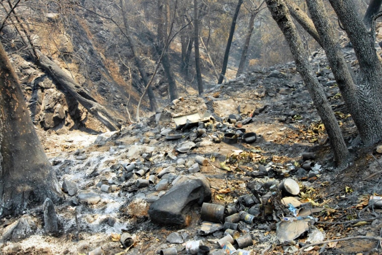 Image: Encampment believed to be the origin of the La Brea Fire in Santa Barbara County
