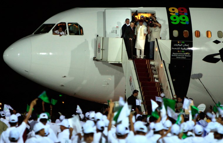 Image: Libyan Abdel Baset al-Megrahi arrives in Libya