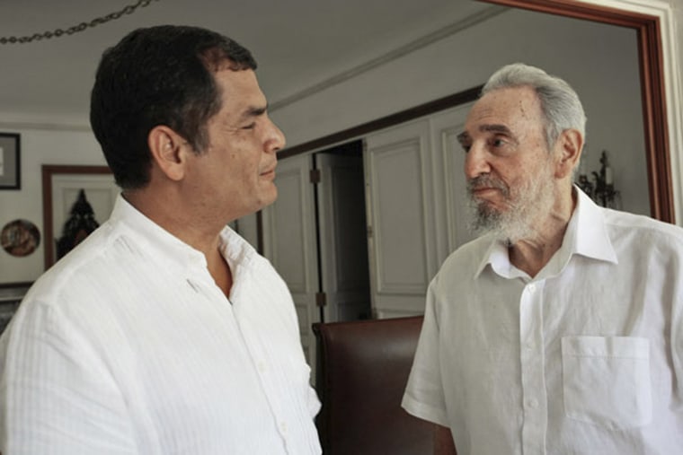 Image: Fidel Castro, Rafael Correa