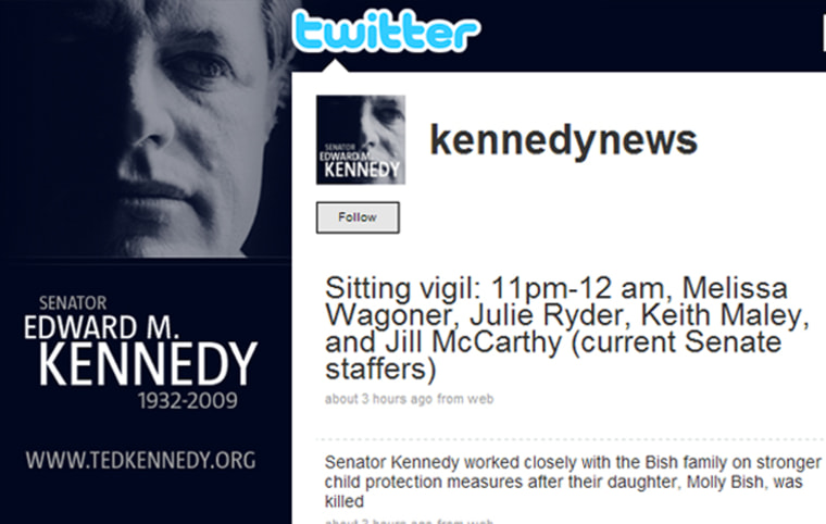The Twitter account, "kennedynews," opened Wednesday.