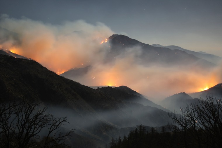 Image: he 241-square-mile Station Fire continues to blacken forests and race up rugged canyons along its eastern front deep in the Angeles National Forest