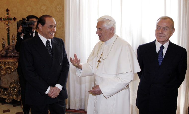 Image: Silvio Berlusconi, Pope Benedict XVI, Gianni Letta