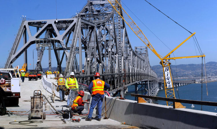 Image: Crews continue work on the San Francisco-Oakland Bay Bridge