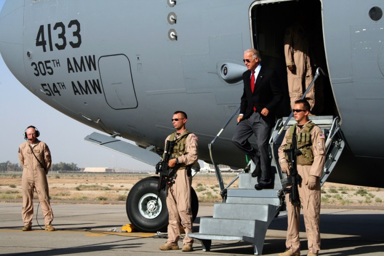 Image:  Vice President Joe Biden arrives in Baghdad