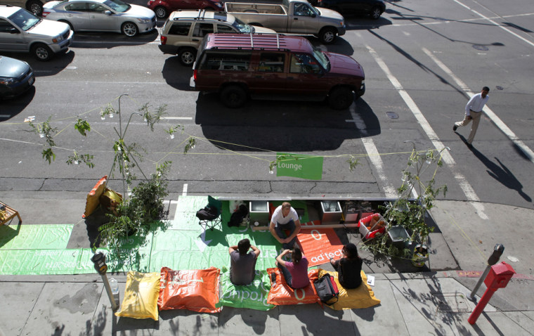 Image: Art And Design Group Transform Parking Spots Into Temporary Public Parks