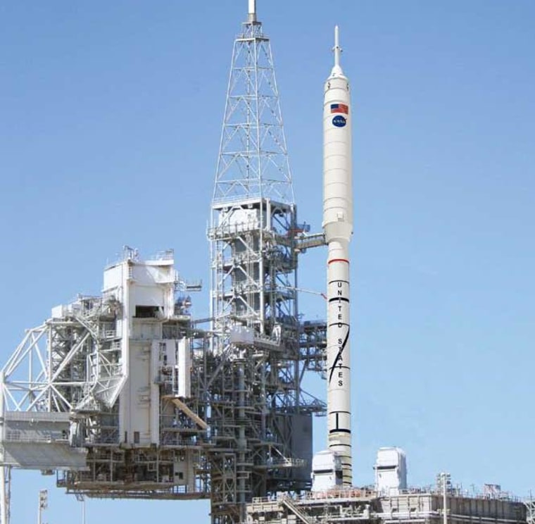 Artwork: Ares I-X on pad