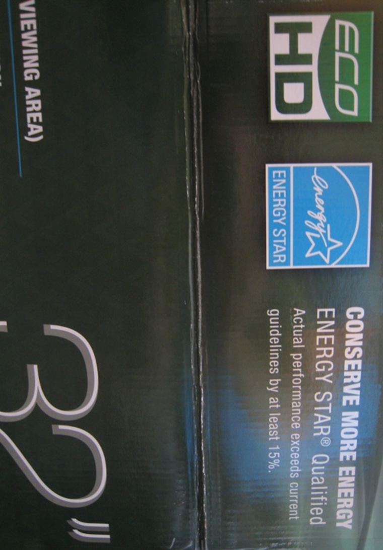 Image: Energy Star labeling on an HDTV box