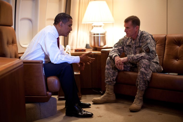 Image: Obama and McChrystal meet aboard Air Force One