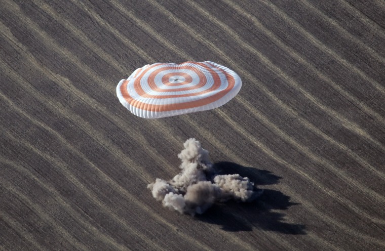 Image: The Soyuz spacecraft touches down