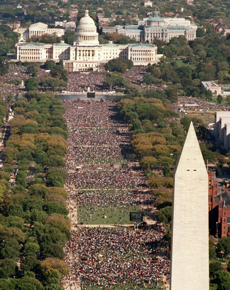 Image: Aerial view of the Capitol, Washington Monument