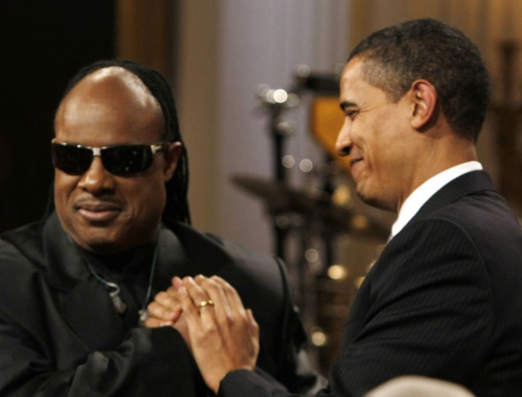 Image: Barack Obama, Stevie Wonder