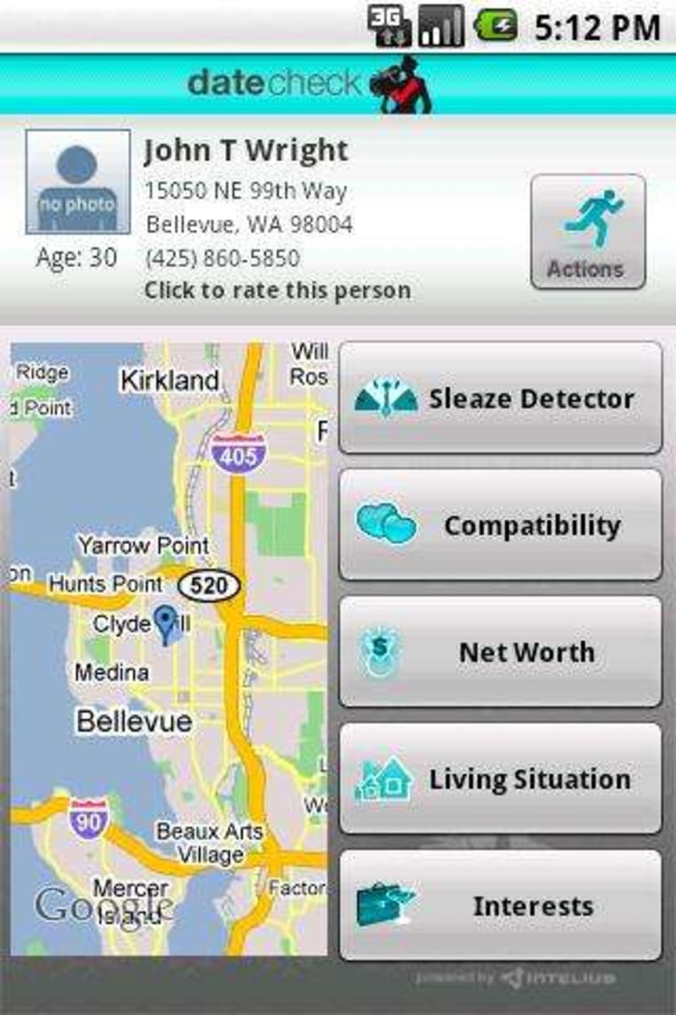 Image: Screenshot of DateCheck phone app
