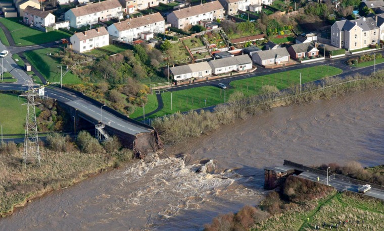 Image: A collapsed bridge in Workington