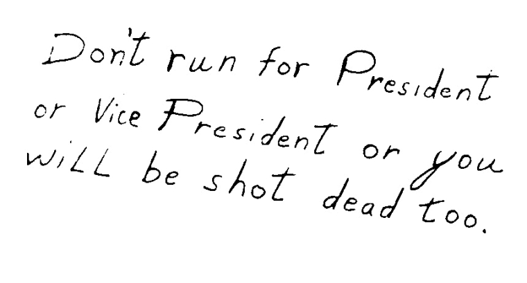 A letter sent to Sen. Edward M. Kennedy in 1968 after his brother, Robert, was assassinated.