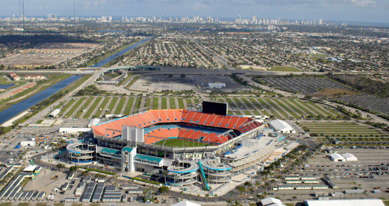 Aerial Photography of Dolphin Stadium - Site of Super Bowl XLI - January 18, 2007