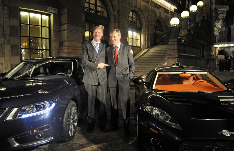 Image: Victor R Muller, CEO of Spyker Cars and Jan-Ake Jonsson CEO of Saab Automobile's AB