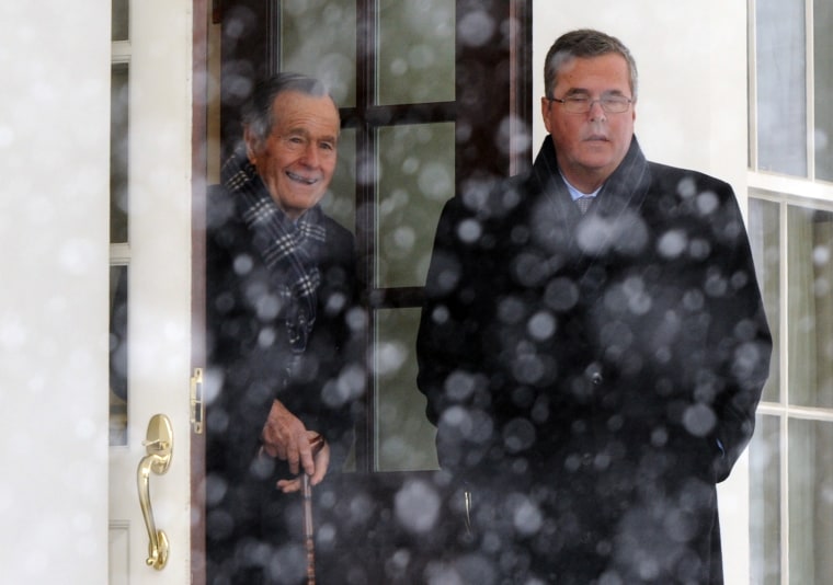 Image: Former President George H.W. Bush and Jeb Bush