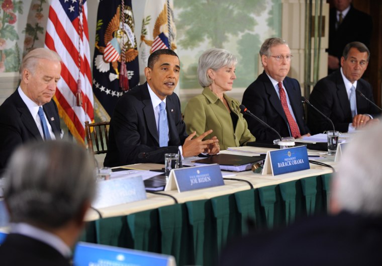 Image: President Obama delivers remarks to healthcare reform meeting.