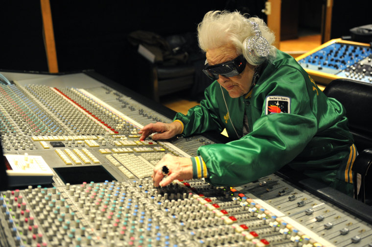 Image: British DJ Ruth Flowers mixes music at a recording studio in Paris