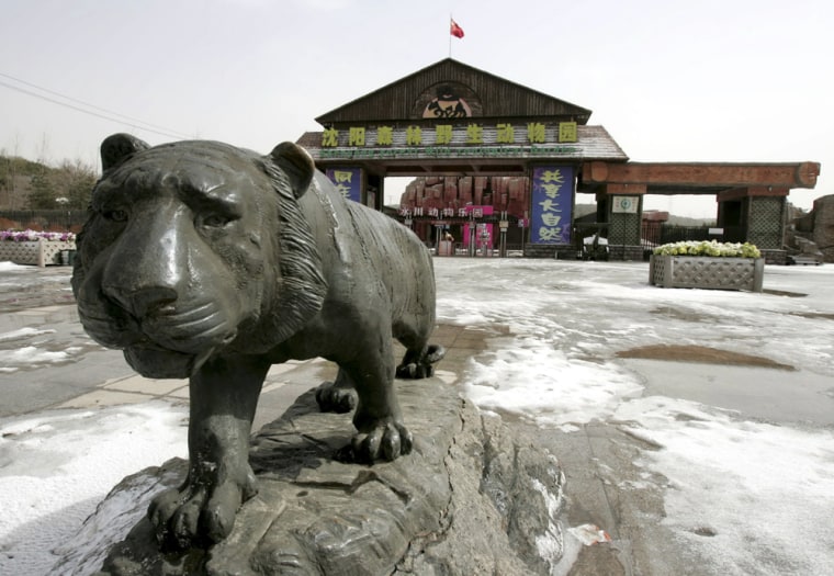 Image: A view of the gate to the Shenyang Forest Wild Zoological Garden