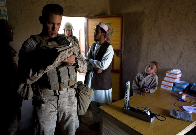 Image: Marine in Marjah medical clinic
